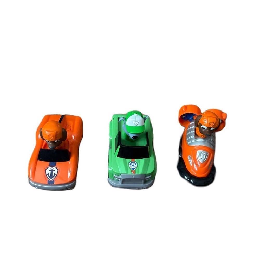 Paw Patrol Adventure Vehicles Zuma Rocky Bundle Car Lot Orange Green Kids Toy